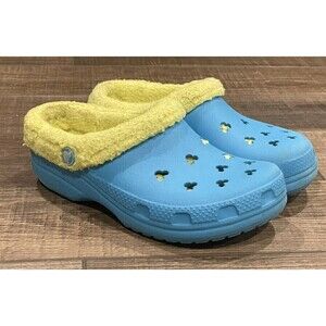Crocs Disney Mickey Lined Blue Slip on Shoes Size 3 Kids Unisex